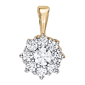 Cluster Halo Fashion Pendant — White Gold