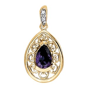 Pear Shape Color Pendant — White Gold