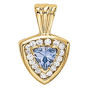 Vintage Trillion Color Pendant — White Gold