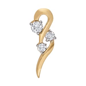 Pendants 3 Stone — White Gold