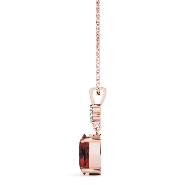 Oval Gemstone Pendant (0.03 ct. tw.), Side view in rose gold