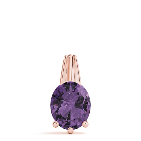 Oval Gemstone Pendant, On hand view in rose gold