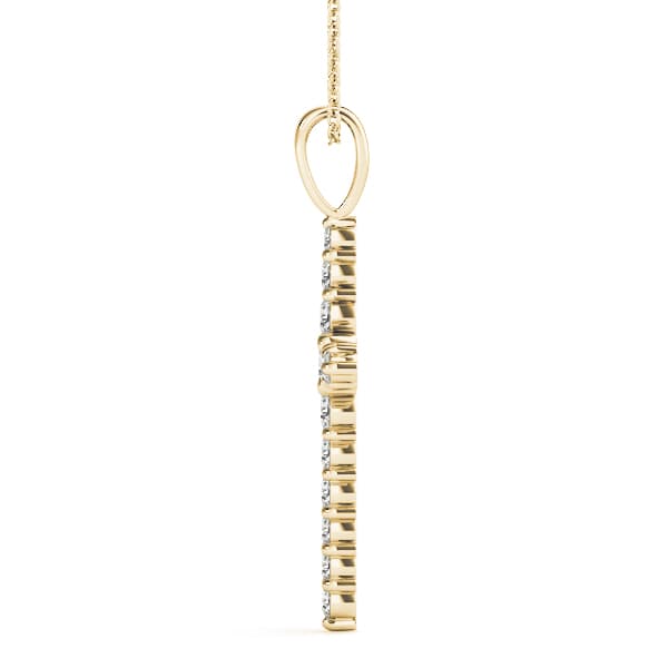 Religious Cross Pendents (1 ct. tw.), Side view in yellow gold