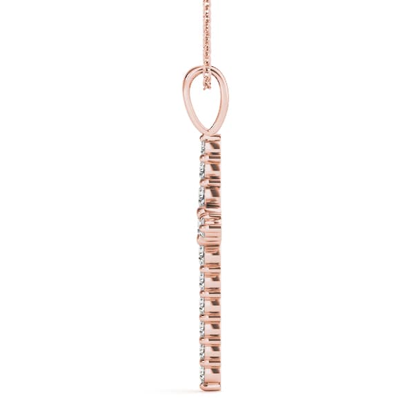 Religious Cross Pendents (1 ct. tw.), Side view in rose gold