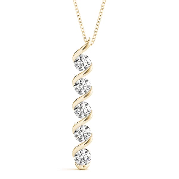 Journey Fashion Pendant (1/4 ct. tw.), Front view in yellow gold