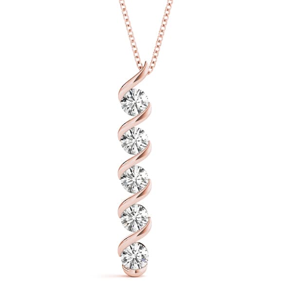 Journey Fashion Pendant (1/2 ct. tw.), Front view in rose gold