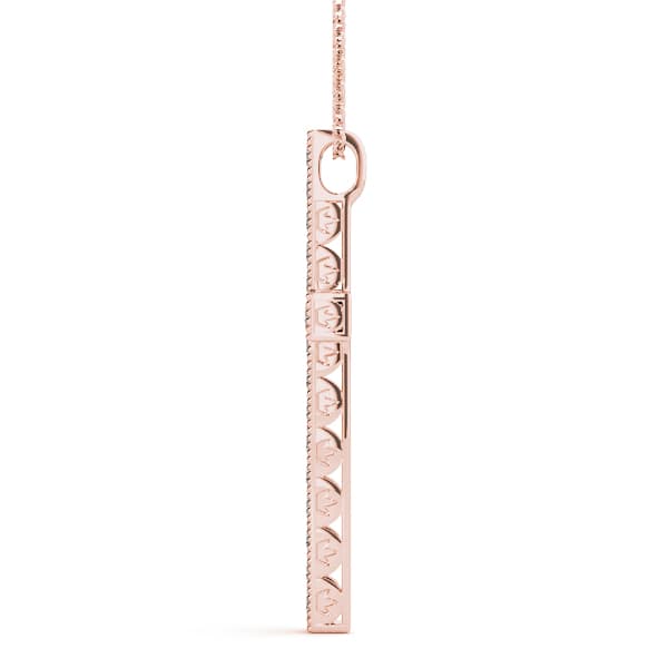 Religious Cross Pendants (1/8 ct. tw.), Side view in rose gold