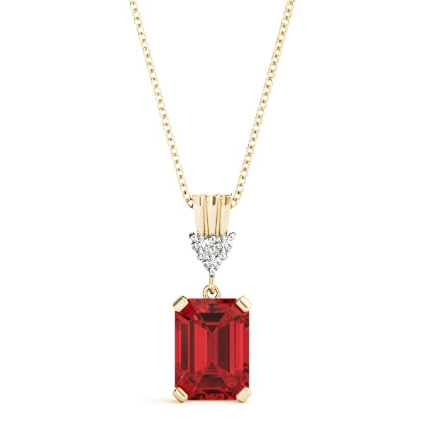 Emerald Gemstone Pendant (0.06 ct. tw.), Front view in yellow gold