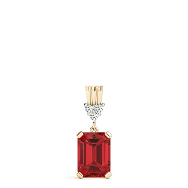 Emerald Gemstone Pendant (0.06 ct. tw.), On hand view in yellow gold