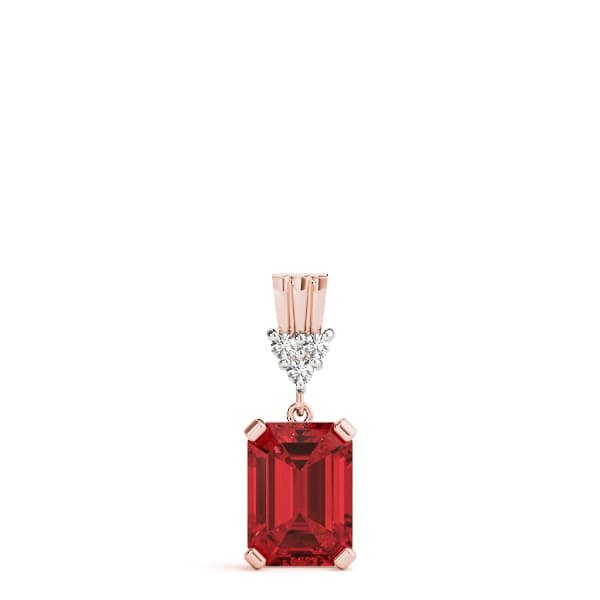 Emerald Gemstone Pendant (0.03 ct. tw.), On hand view in rose gold