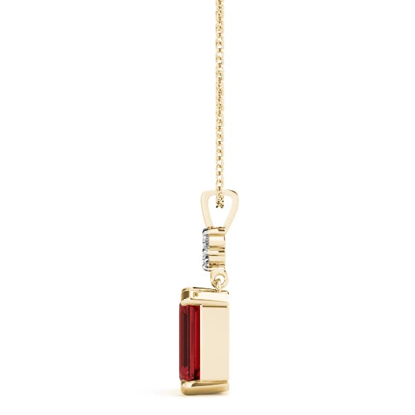 Emerald Gemstone Pendant (0.06 ct. tw.), Side view in yellow gold