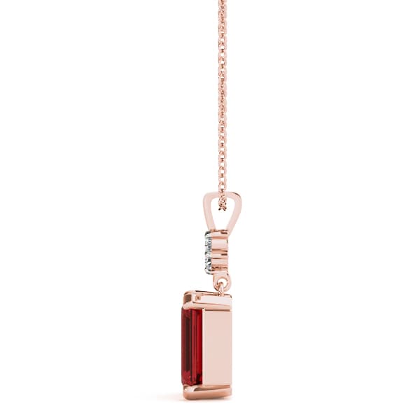 Emerald Gemstone Pendant (0.03 ct. tw.), Side view in rose gold