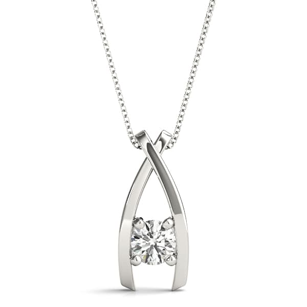 Solitaire Pendant — 3/8 CT — View 1