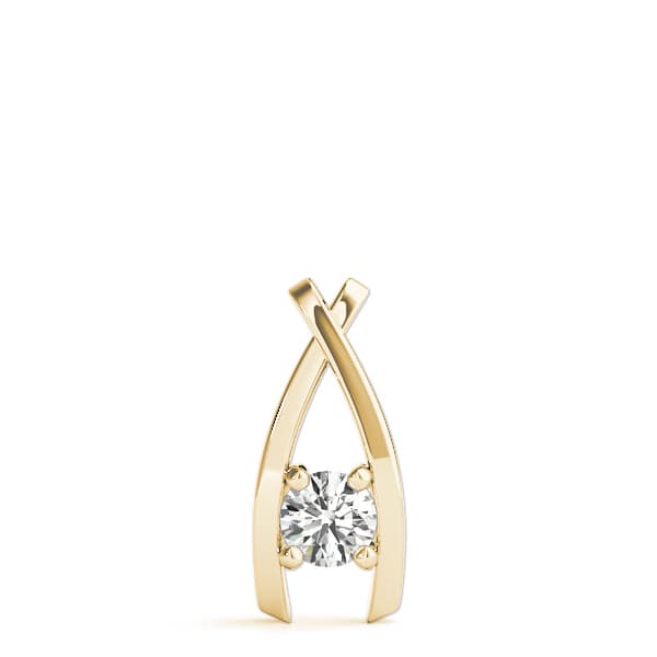 Solitaire Pendant (1/4 ct. tw.), On hand view in yellow gold