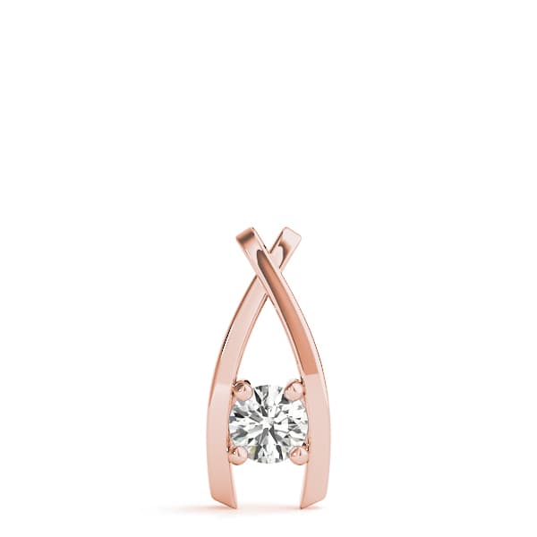 Solitaire Pendant (3/8 ct. tw.), On hand view in rose gold