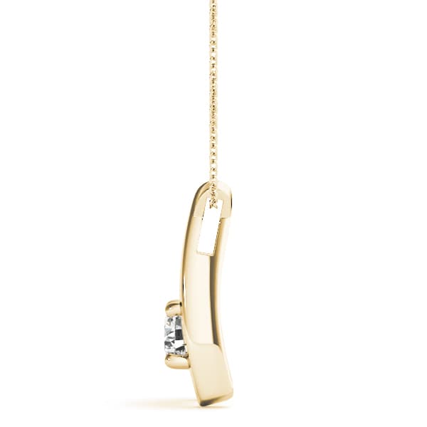 Solitaire Pendant (1/4 ct. tw.), Side view in yellow gold
