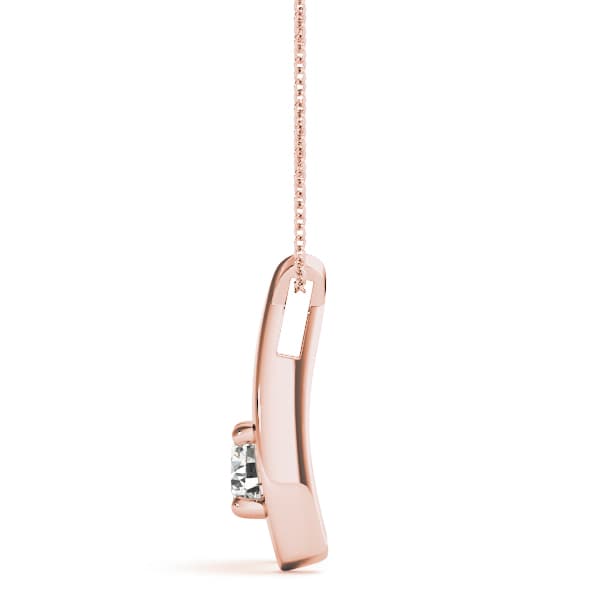 Solitaire Pendant (3/8 ct. tw.), Side view in rose gold
