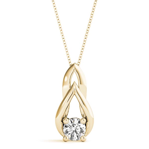 Solitaire Pendant (1/3 ct. tw.), Front view in yellow gold