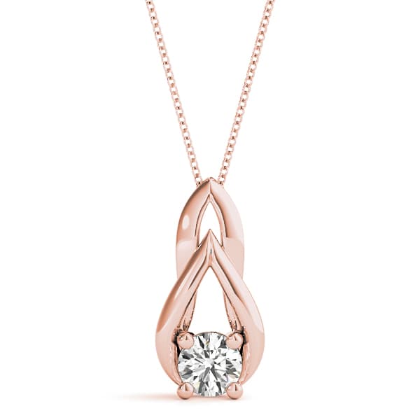 Solitaire Pendant (1/4 ct. tw.), Front view in rose gold