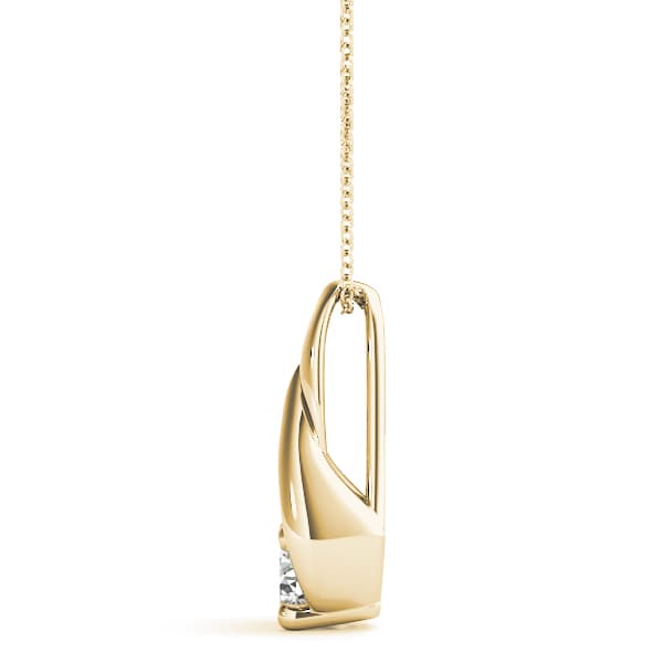 Solitaire Pendant (1/3 ct. tw.), Side view in yellow gold