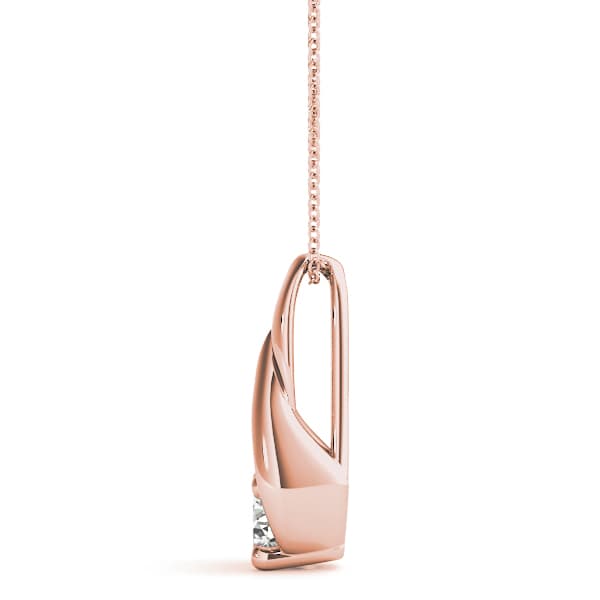 Solitaire Pendant (1/4 ct. tw.), Side view in rose gold