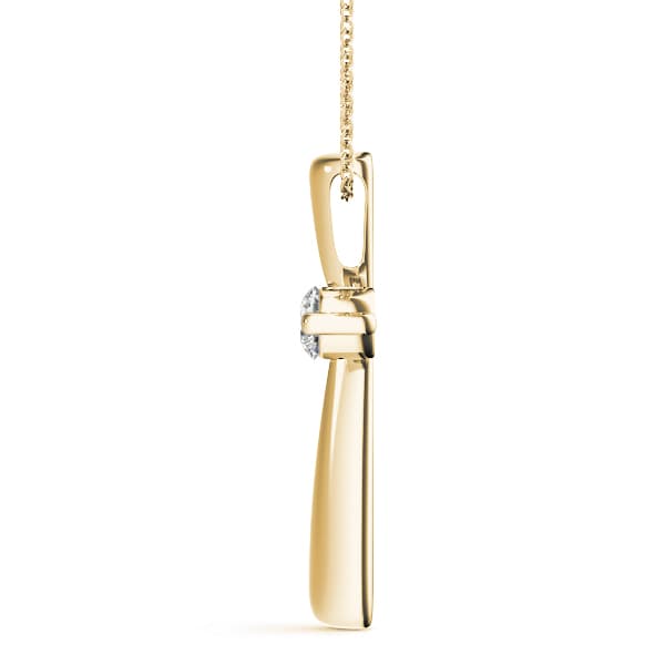 3-Stone Cross Pendants (0.45 ct. tw.), Side view in yellow gold