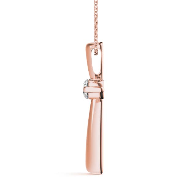 3-Stone Cross Pendants (1/4 ct. tw.), Side view in rose gold