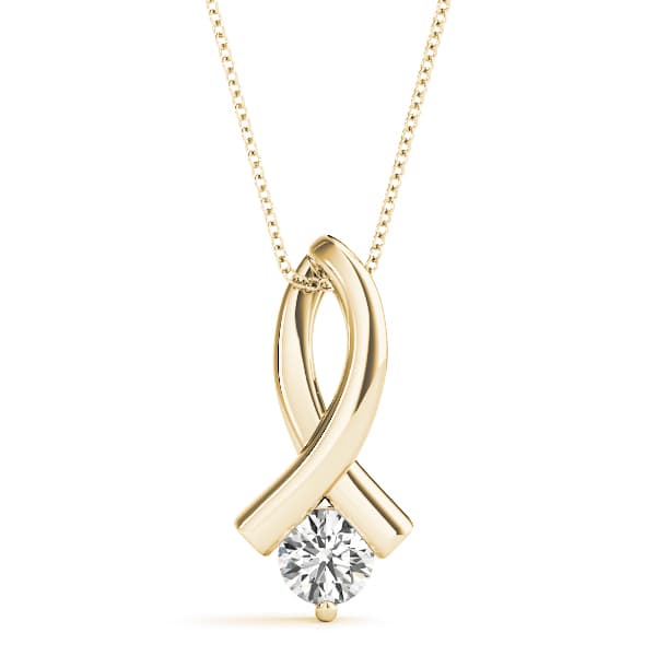 Solitaire Pendant (1/4 ct. tw.), Front view in yellow gold