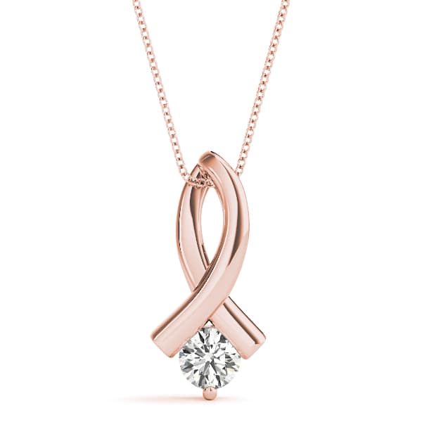 Solitaire Pendant (1/3 ct. tw.), Front view in rose gold