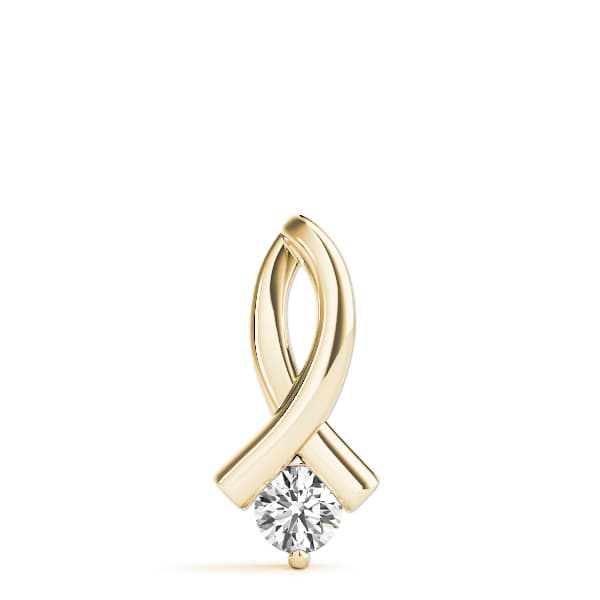 Solitaire Pendant (1/4 ct. tw.), On hand view in yellow gold