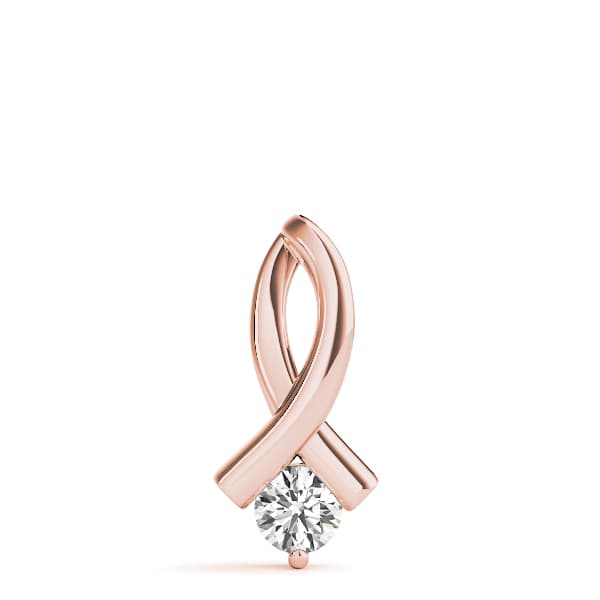 Solitaire Pendant (1/3 ct. tw.), On hand view in rose gold
