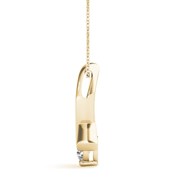 Solitaire Pendant (1/4 ct. tw.), Side view in yellow gold