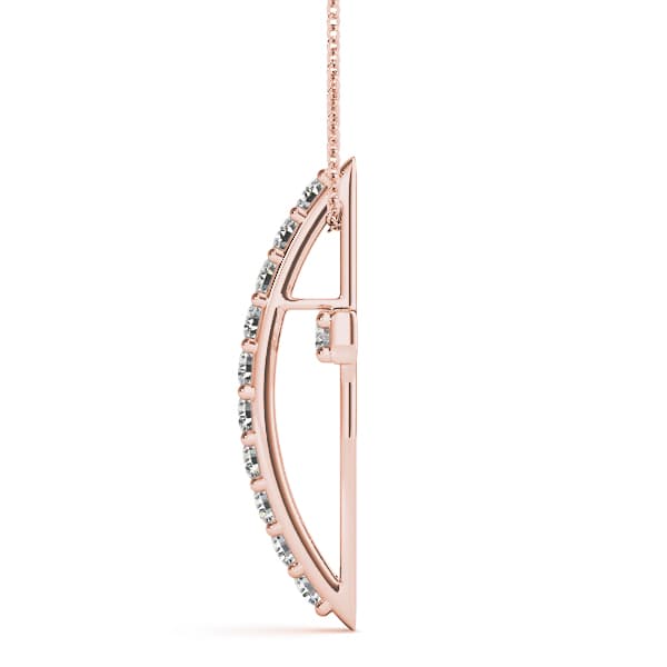 Religious Cross Pendant (1/4 ct. tw.), Side view in rose gold