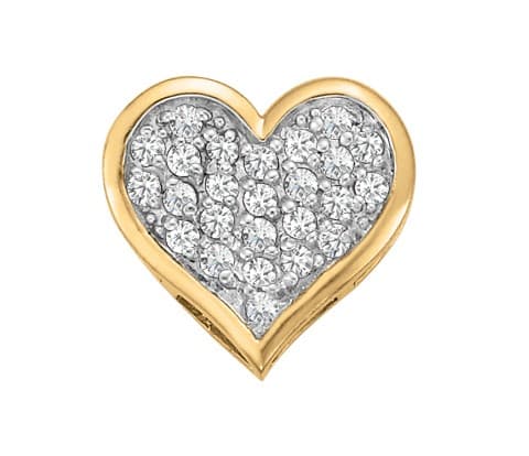Heart Shape Cluster Pendants — A — White Gold