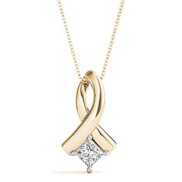 Solitaire Pendant (1/4 ct. tw.), Front view in yellow gold