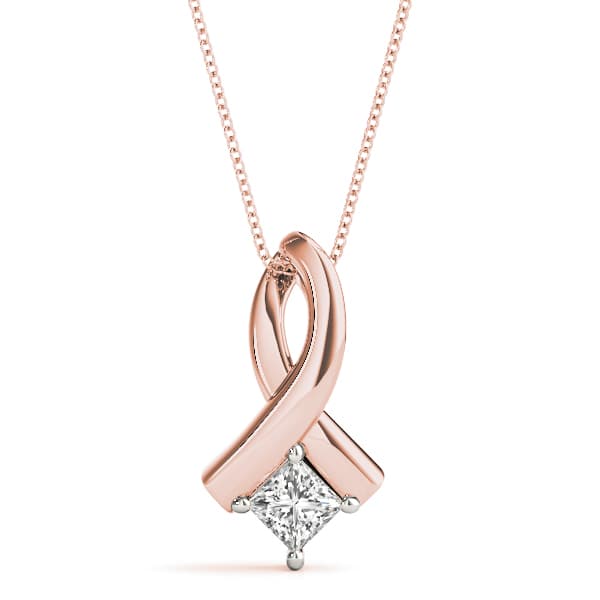 Solitaire Pendant (1/4 ct. tw.), Front view in rose gold