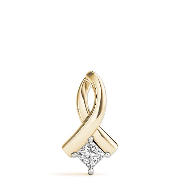 Solitaire Pendant (1/4 ct. tw.), On hand view in yellow gold