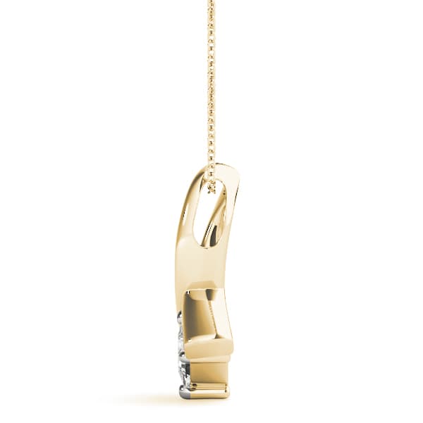 Solitaire Pendant (1/4 ct. tw.), Side view in yellow gold
