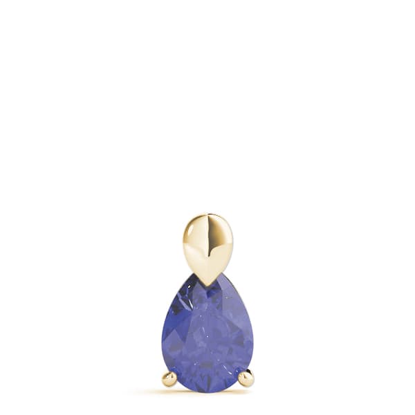 Pear Gemstone Pendant, On hand view in yellow gold