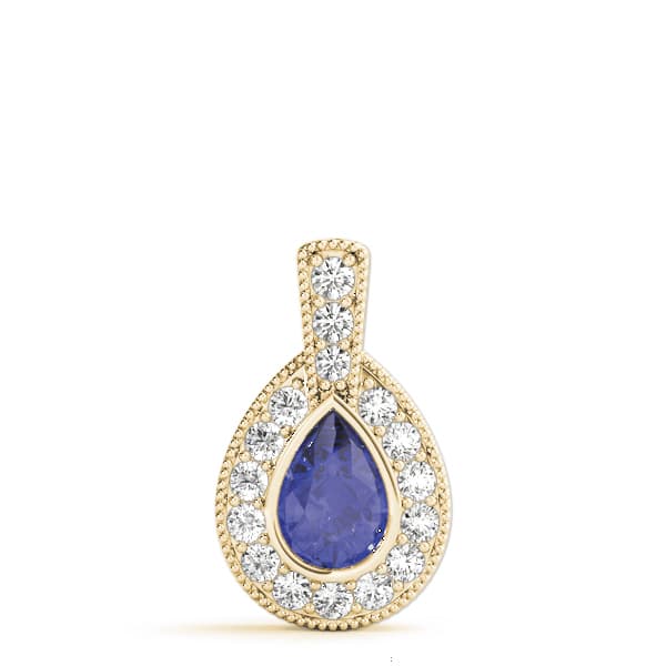 Pear Gemstone Pendant (0.4 ct. tw.), On hand view in yellow gold