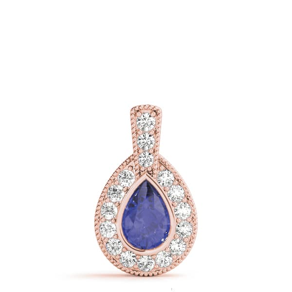 Pear Gemstone Pendant (3/8 ct. tw.), On hand view in rose gold