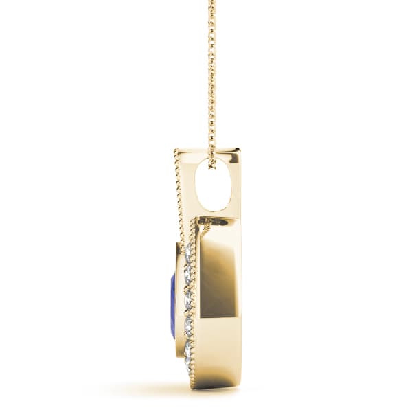 Pear Gemstone Pendant (0.4 ct. tw.), Side view in yellow gold