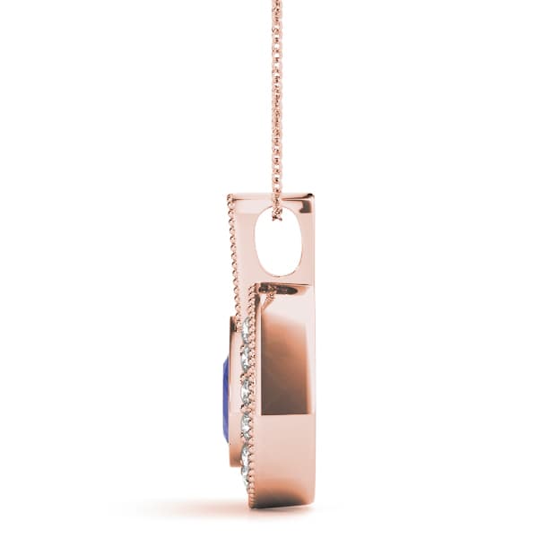 Pear Gemstone Pendant (3/8 ct. tw.), Side view in rose gold