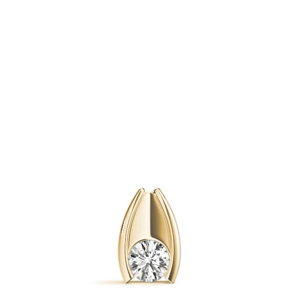 Solitaire Pendant (3/8 ct. tw.), On hand view in yellow gold