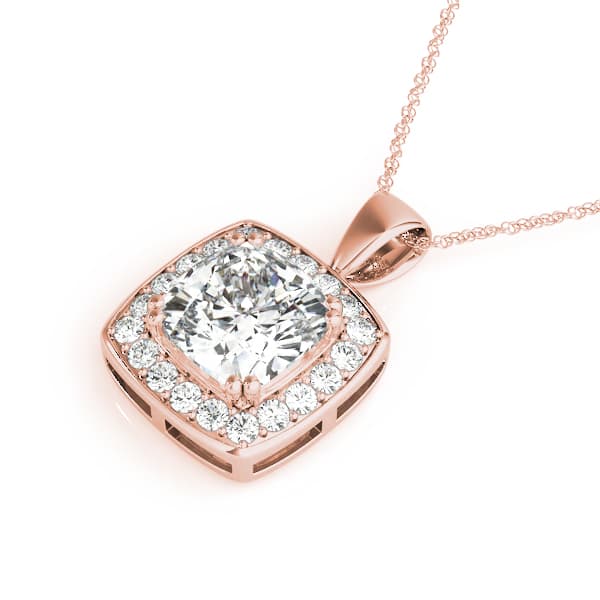 Halo Pendant (0.2 ct. tw.), Side view in rose gold