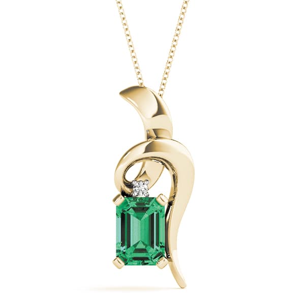 Emerald Gemstone Pendant (0 ct. tw.), Front view in yellow gold