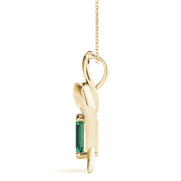 Emerald Gemstone Pendant (0 ct. tw.), Side view in yellow gold