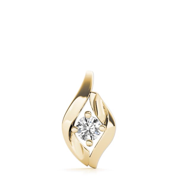 Solitaire Swirl Fashion Pendants (1/3 ct. tw.), On hand view in yellow gold