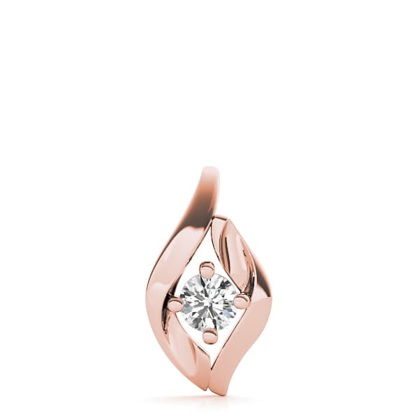Solitaire Swirl Fashion Pendants (1/3 ct. tw.), On hand view in rose gold