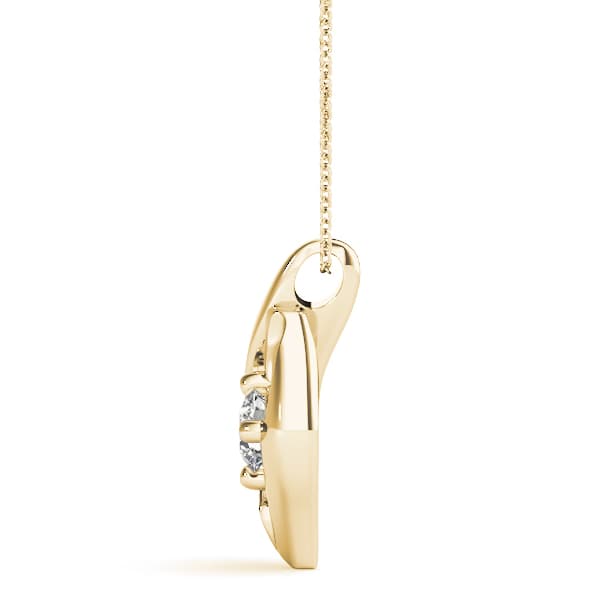 Solitaire Swirl Fashion Pendants (1/3 ct. tw.), Side view in yellow gold